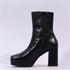 Marco Moreo Doha Platform Heel AnkleBoot - Black Leather